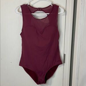 Nip Tuck Swim Multifit Cup Women's One Piece Burgundy Mesh Size 12 US 16 AUS